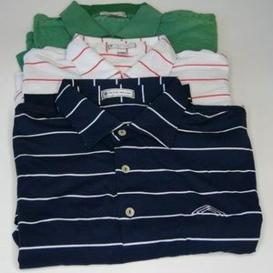 Peter Millar Large Lot of 3 Mens Shirts Golf Polo